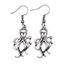 Boucles D'Oreilles Rétro Motif de Pieuvre et D'Océan - Argent 