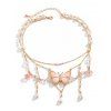 Collier Perlé Papillon Chaîne à Frange - Rose clair 