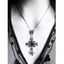 Collier Rétro Gothique Croisé en Rubis - Noir 