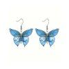 Boucles D'Oreilles Pendantes Motif Papillon à Paillettes Brillantes - Bleu 