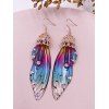 Boucles D'Oreilles Vintage Longues Ailes de Papillon à Paillettes - multicolor A 