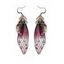 Boucles D'Oreilles Vintage Longues Ailes de Papillon à Paillettes - Violet clair 