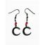 Boucles D'Oreilles Pendantes Motif Chat et Lune à Sculpture Creuse Style Gothique - multicolor A 