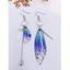 Boucles D'Oreilles Asymétriques Motif Barre Cœur et Papillon avec Chaîne - Concorde 