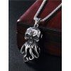 Collier Rétro Pendant Motif de Pieuvre - Argent 