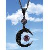 Collier en Chaîne avec Pendentif Lune en Cristal Fantaisie Style Gothique - Noir 