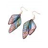 Boucles D'Oreilles Vintage Ailes de Papillon à Paillettes - multicolor A 