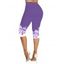 Legging Capri Moulant Décontracté Fleuri Imprimé à Taille Elastique - Pourpre XXL | US 14