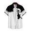 Chemise Décontractée Boutonnée Chat Imprimé à Manches Courtes - Blanc 4XL