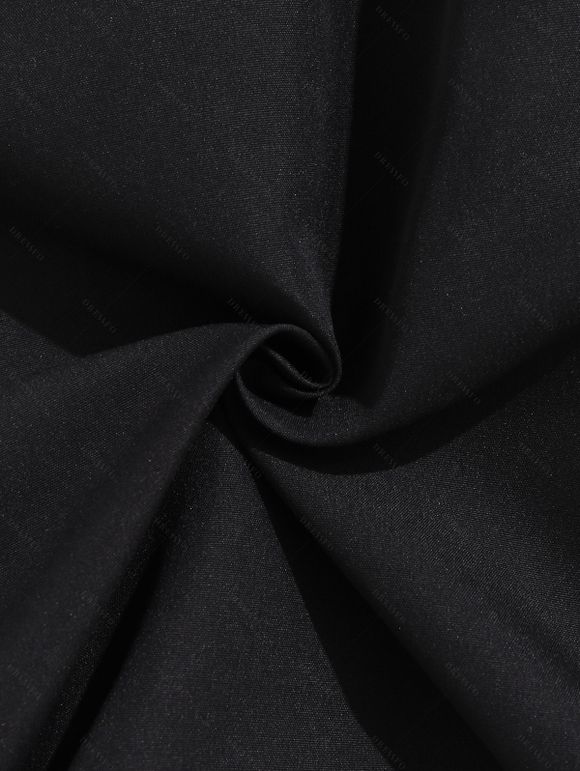 Short de Plage Décontracté en Couleur Unie Taille à Cordon - Noir S