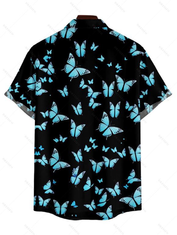 Chemise à Lacets avec Manches Roulées et Short en Couleur Unie pour Hommes - Noir S | US 4