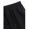 Short de Plage Décontracté en Couleur Unie Taille à Cordon - Noir M