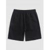 Short de Plage Décontracté en Couleur Unie Taille à Cordon - Noir M