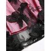 Robe Dentelle Gothique Anneaux en O Papillon Superposé en Maille Transparente et Ailes - Noir S | US 4