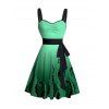 Robe D'Été sans Manches avec Col en Cœur Imprimé Pieuvre et Ceinture de Poitrine - Vert clair S | US 4