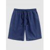 Short de Plage Décontracté en Couleur Unie Taille à Cordon - Bleu de Minuit XS