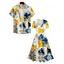 Robe Ceinturée Imprimée Florale à Col en V avec Manches Retroussées - Blanc S | US 4