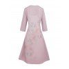 Combinaison Ouverte en Avant Papillon de Couleur Unie à Manches Bouffantes et Robe à Bretelle - Rose clair S | US 4