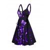 Robe Croisée Papillon Galaxie Imprimés à Taille Haute sans Manches à Lacets - Concorde M | US 6