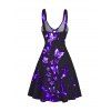 Robe Croisée Papillon Galaxie Imprimés à Taille Haute sans Manches à Lacets - Concorde M | US 6