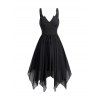 Robe Mouchoir Gothique en Couleur Unie Cœur avec Chaîne et Faux Cristal - Noir S | US 4