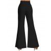 Pantalon Évasé Imprimé Rose et Crâne à Taille Haute - Noir S | US 4