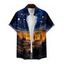 Chemise Décontractée Homme Imprimé Paysage Galaxie à Manches Courtes - Bleu de Minuit 5XL