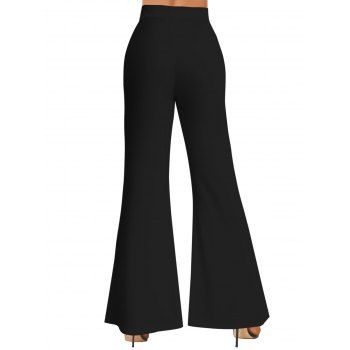 Plant Print High Waist Flare Pants