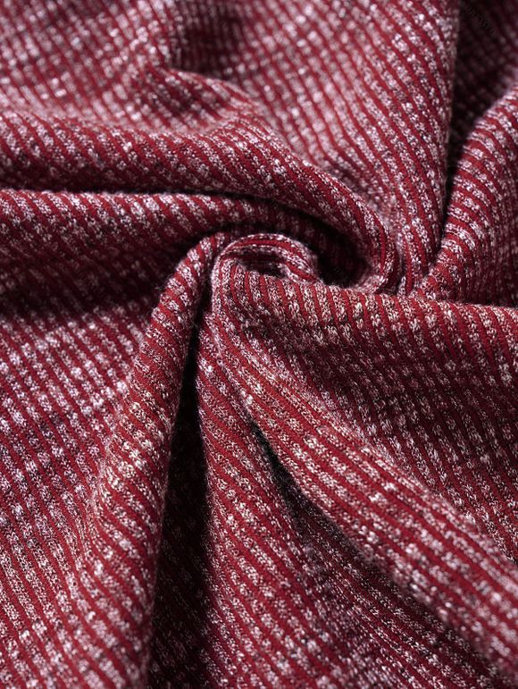 Top en Tricot à Encolure Dégagée à Manches Raglan - Rouge foncé XXL