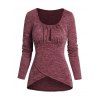 Top en Tricot à Encolure Dégagée à Manches Raglan - Rouge foncé M