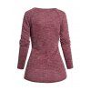 Top en Tricot à Encolure Dégagée à Manches Raglan - Rouge foncé M