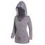 Haut à Capuche Texturé Croisé Tricoté à Manches Longues Anneau en O avec Faux Bouton - Gris XXXL
