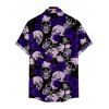 Skull Rose Print V Neck High Waist Dress and Roll Up Sleeve Shirt Outfit - Concorde S | US 4