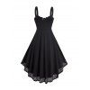 Robe D'Eté Débardeur Haute Basse à Bretelle en Dentelle à Lacets avec Œillet - Noir M | US 6