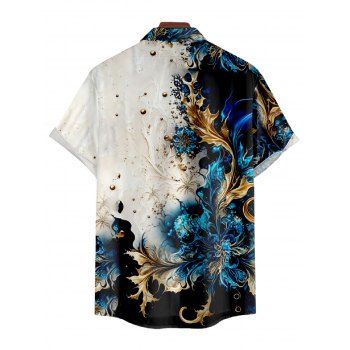 Abstract Print V Neck High Waist Spaghetti Strap Dress and Roll Up Sleeve Shirt Resort Hawaii Outfit