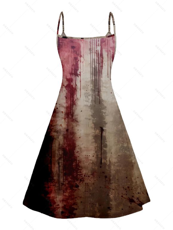 Robe D'Eté Ligne A Lettre Imprimée à Bretelle Fine sans Manches à Col V - Rose clair S | US 4