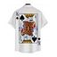 Chemise Décontractée Boutonnée Cœur et Poker Imprimés à Manches Courtes - Bleu 5XL