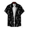 Mermaid Skeleton Print Lace Up Mini Dress and Button Up Short Sleeve Shirt Outfit - Noir S | US 4