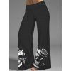 Tie Dye Skull Print T-shirt And Cinched Top Set and Wide Leg Pants Outfit - Noir S | US 4