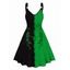 Robe Ligne A à Bretelle Bicolore Squelette Dansante sans Manches - Vert XL | US 10