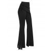 Pantalon évasé à jupe et empiècements en dentelle fleurie - Noir S | US 4