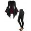 Gothic Skull Lace Insert Asymmetric T-shirt and Solid Color Buckle Grommet Pants Outfit - Noir S | US 4