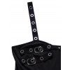 Plain Color Grommet Buckle Chain Midi Dress and Rivet Buckle Strap Punk Boots O Ring Buckle Choker Necklace Outfit - Noir S | US 4