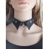 Plain Color Grommet Buckle Chain Midi Dress and Rivet Buckle Strap Punk Boots O Ring Buckle Choker Necklace Outfit - Noir S | US 4