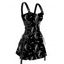 Mini Robe Papillon Squelette Imprimés à Demi-Zip à Lacets - Noir XL | US 10
