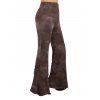 Pantalon Évasé Tie-Dye à Empiècement en Dentelle pour Femme - Café profond XL | US 12