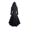 Robe à Capuche Haute Basse Jointif en Dentelle à Manches Longues avec Œillet - Noir S | US 4