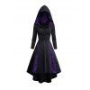 Robe à Capuche Haute Basse Jointif en Dentelle à Manches Longues avec Œillet - Noir L | US 8-10