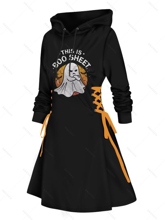 Robe D'Halloween Linge A à Capuche Elément D'Halloween à Lacets à Côté - Noir XXL | US 14