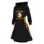 Robe D'Halloween Linge A à Capuche Elément D'Halloween à Lacets à Côté - Noir S | US 4